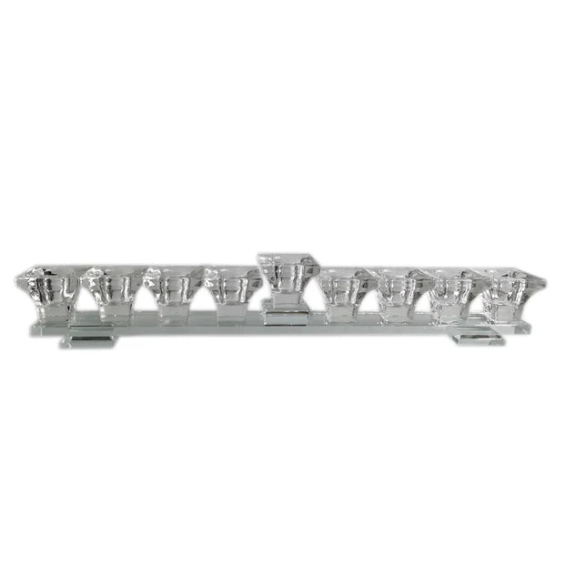 Elegant Flat Crystal Menorah - LEHADAR