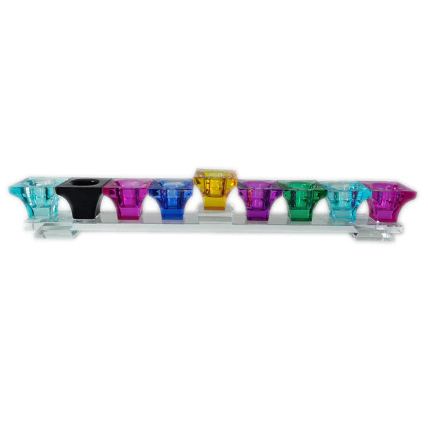 Elegant Flat Crystal Menorah - LEHADAR