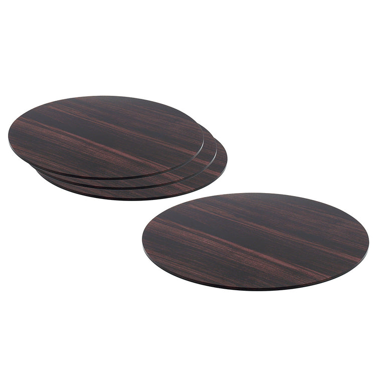 Lucite Wood Look Chargers 4 pk - LEHADAR