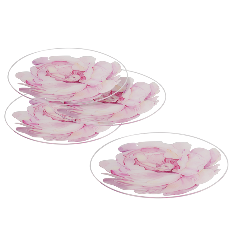 Lucite Flower Chargers 4pk - LEHADAR