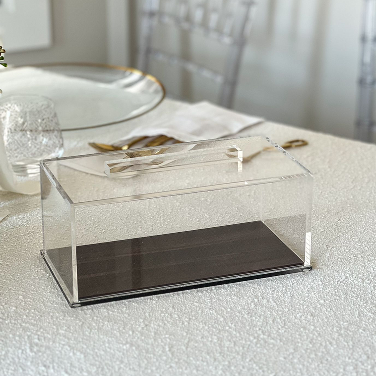 Lucite Wood Look Cake Tray with Lid - LEHADAR