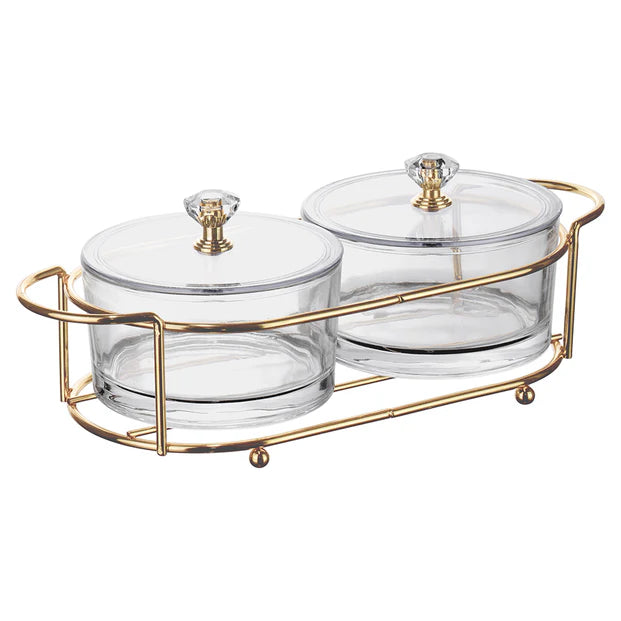 Elaborate Bowls with Covers and Tray Set - LEHADAR