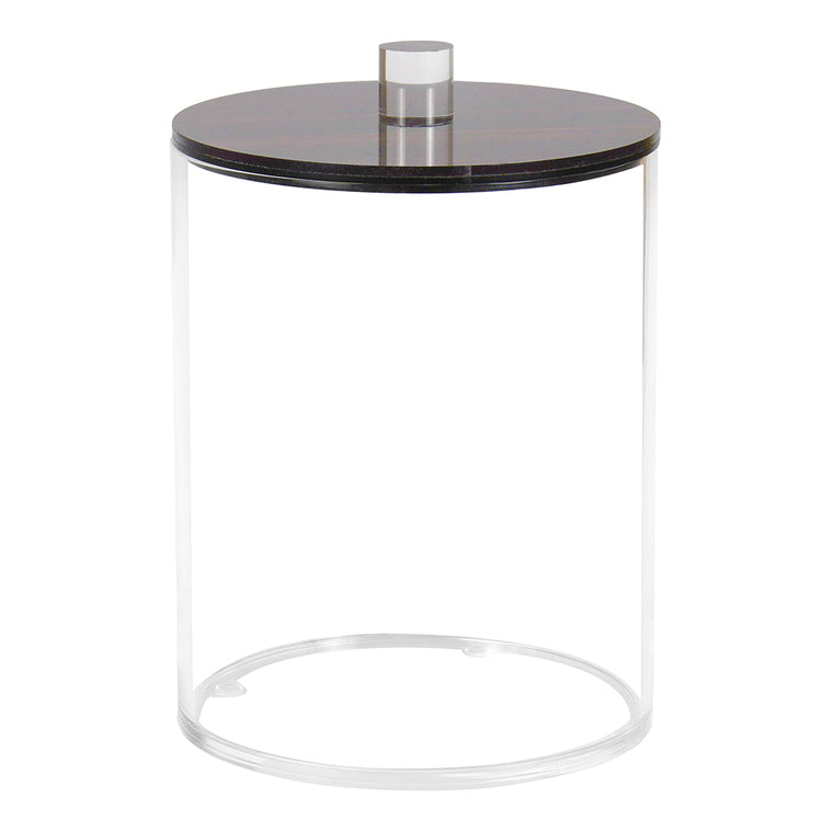 Lucite Cookie Jars with Wood Look LIds - LEHADAR