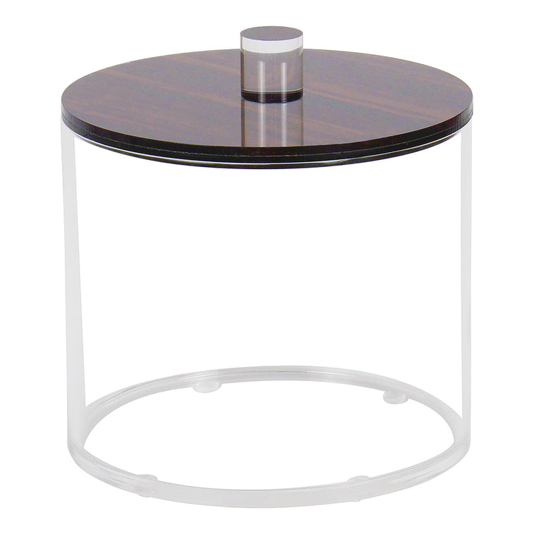 Lucite Cookie Jars with Wood Look LIds - LEHADAR