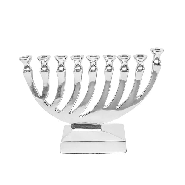 Metal Candle Menorah Polished - LEHADAR