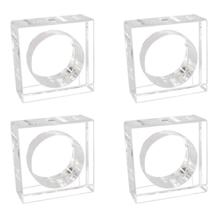 Lucite Yom Tov Napkin Ring Set - LEHADAR