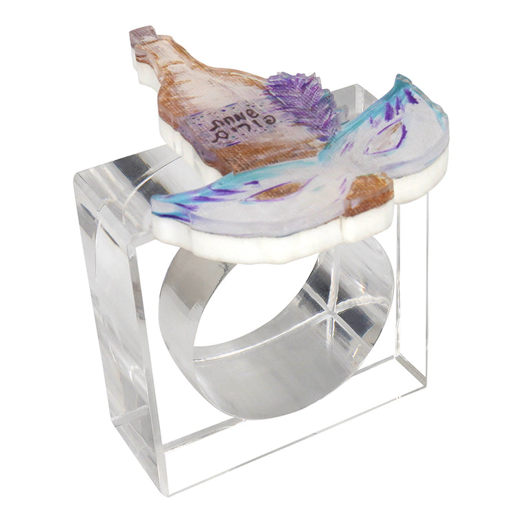 Lucite Yom Tov Napkin Ring Set - LEHADAR