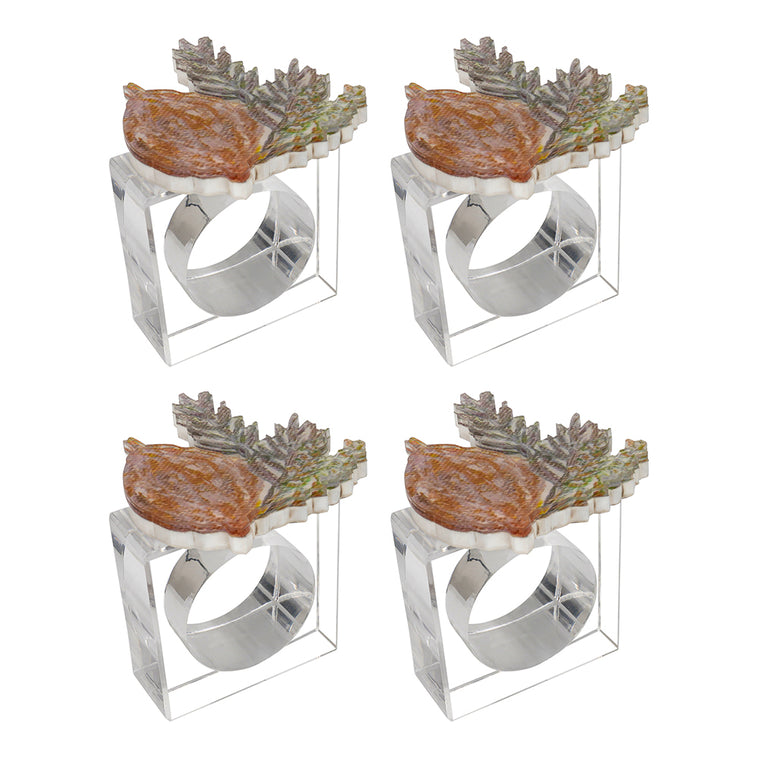 Lucite Yom Tov Napkin Ring Set - LEHADAR
