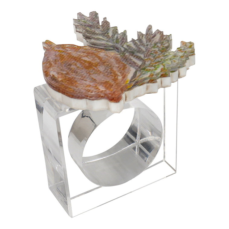 Lucite Yom Tov Napkin Ring Set - LEHADAR
