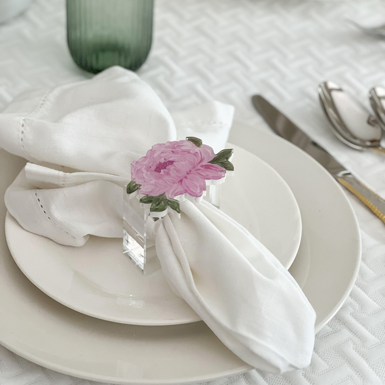Lucite Yom Tov Napkin Ring Set - LEHADAR
