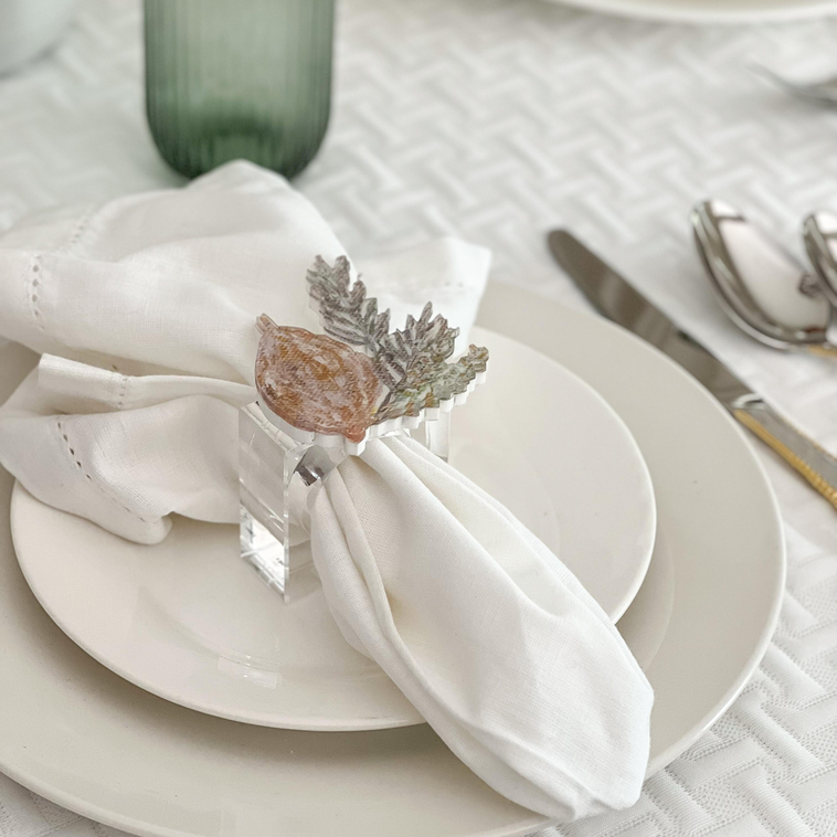 Lucite Yom Tov Napkin Ring Set - LEHADAR