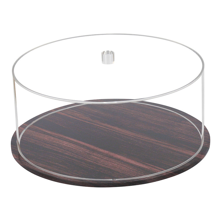 Lucite Wood Look Cake Dome - LEHADAR