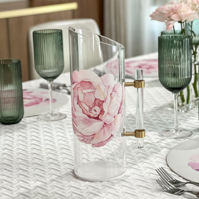 Lucite Floral Pitcher - LEHADAR