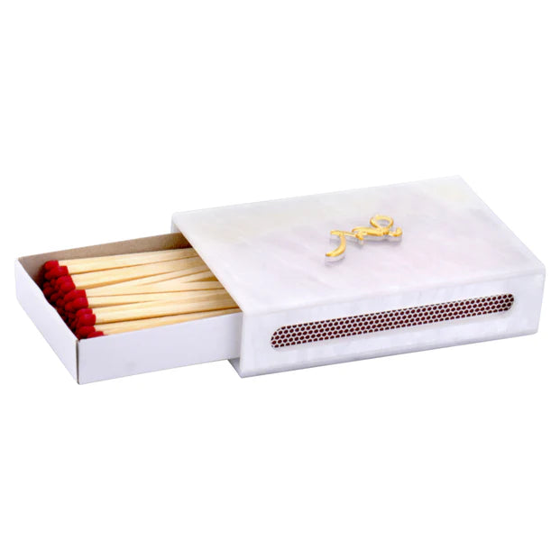 Lucite White Matches Box Holder - LEHADAR