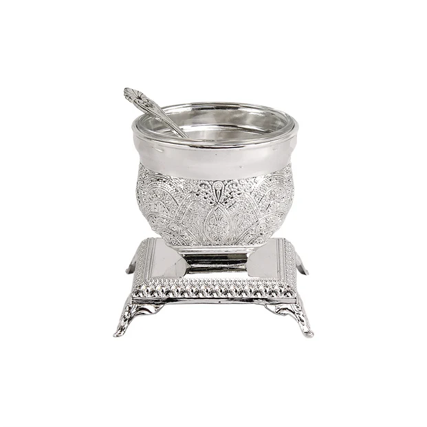 Silver Plated Salt Holder Filigree Design - LEHADAR