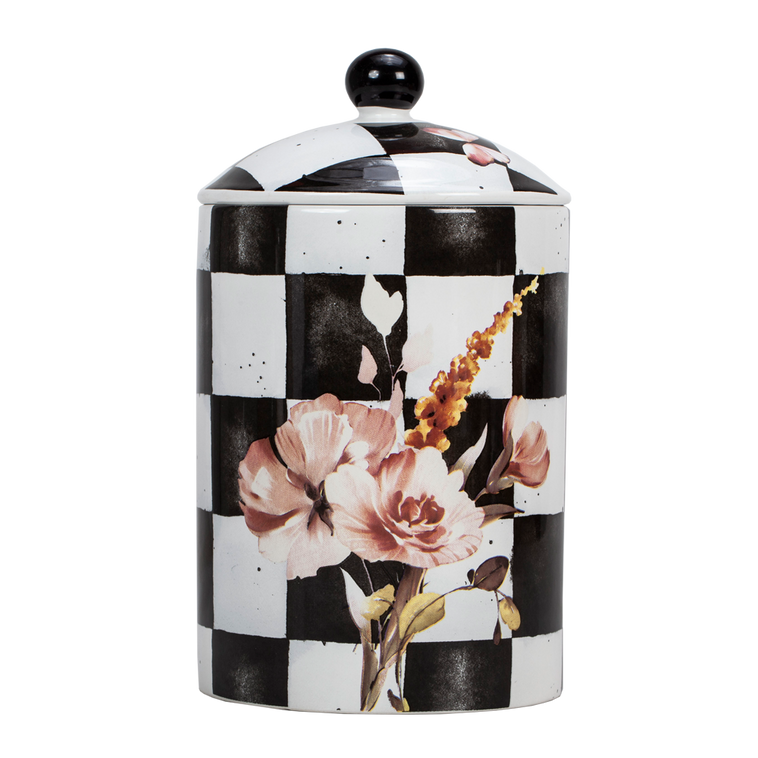 Chic Checkered Porcelain Cookie Jars - LEHADAR