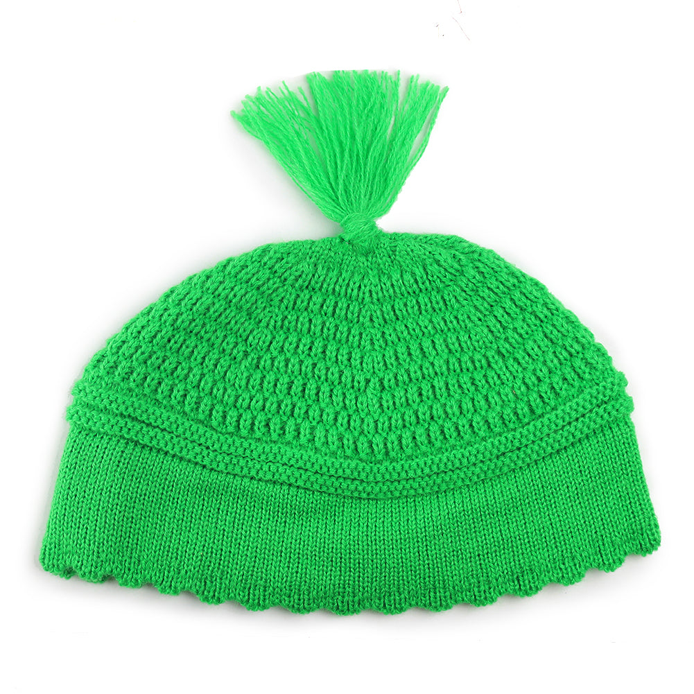 Yerushalmi Kippah Green Plain Medium - LEHADAR