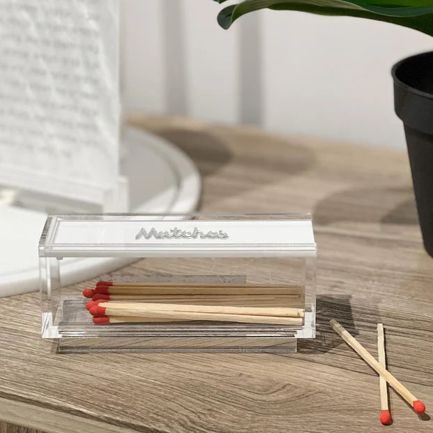 Lucite Matches Box with Text Design - LEHADAR