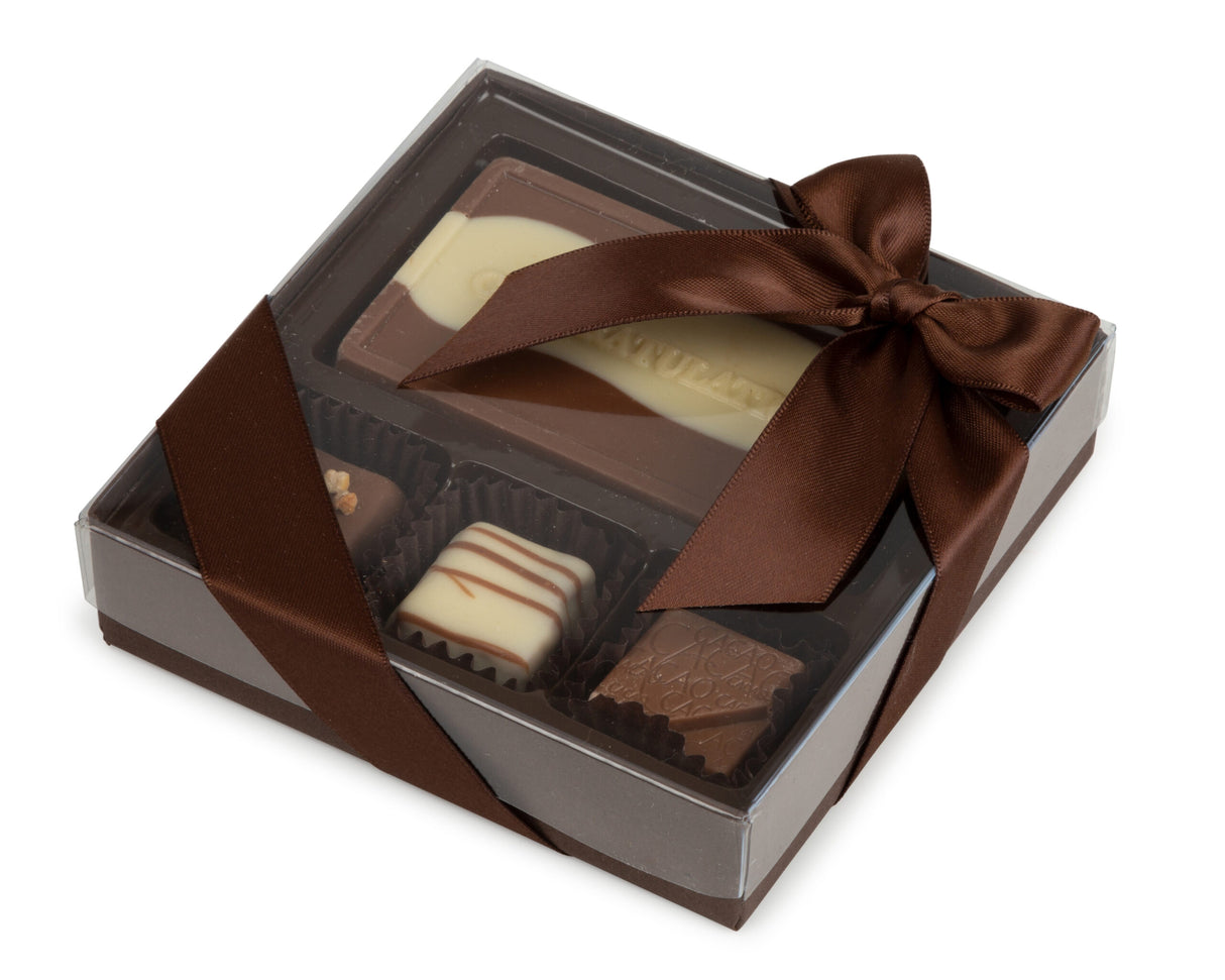 4 Piece Congratulation Assorted Chocolate Truffle Message Gift Box - LEHADAR