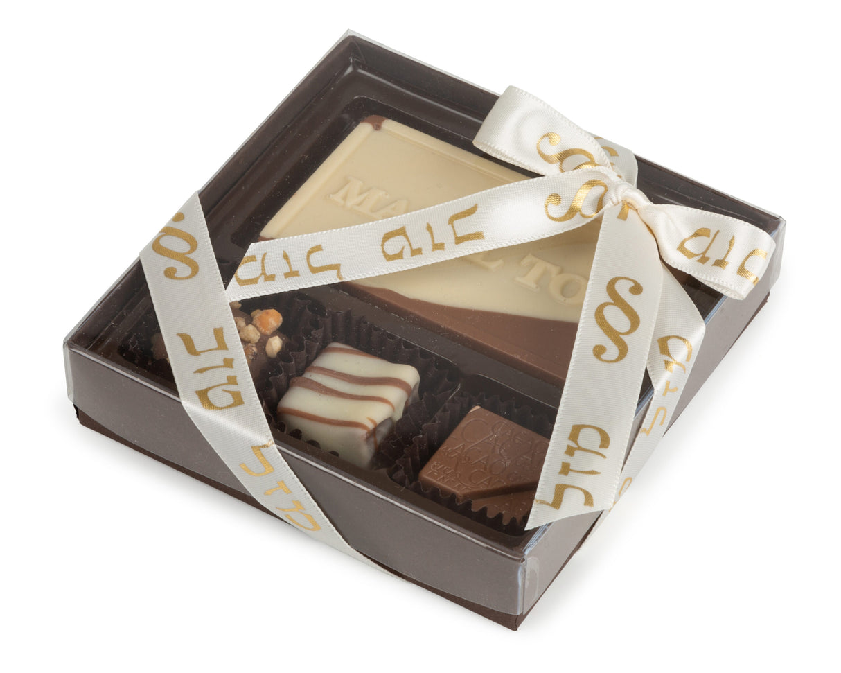 4 Piece Mazel Tov Assorted Chocolate Truffle Message Gift Box - LEHADAR