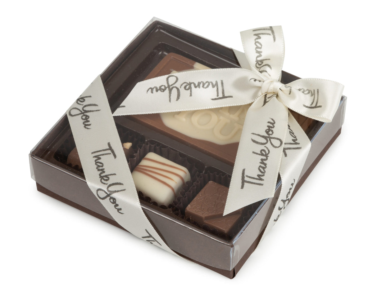 4 Piece Thank You Assorted Chocolate Truffle Message Gift Box - LEHADAR