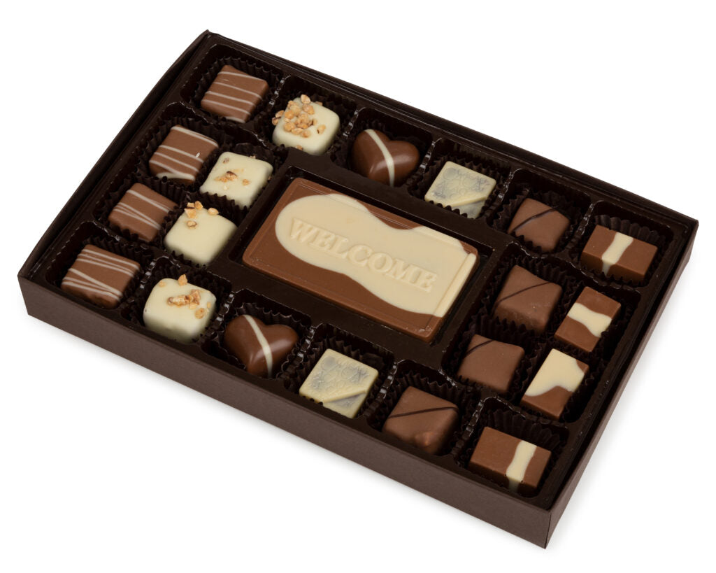 24 Piece Welcome Assorted Chocolate Truffle Message Gift Box - LEHADAR