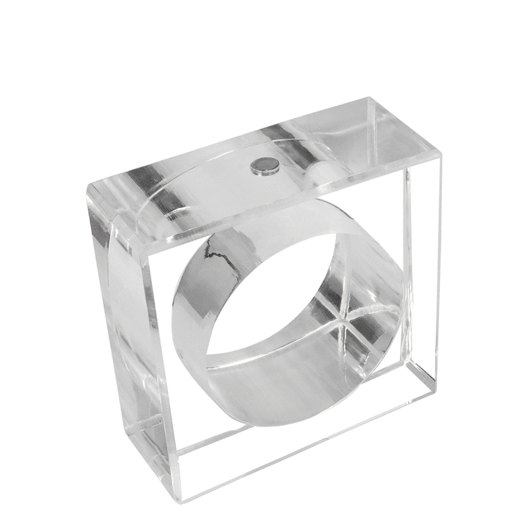 Lucite Yom Tov Napkin Ring Set - LEHADAR