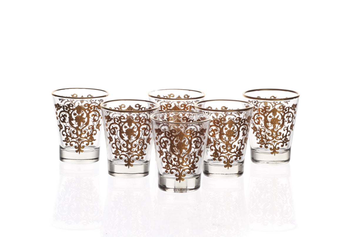 Crystalline liqueur Cups decorated with gold. cup 100 ml - LEHADAR