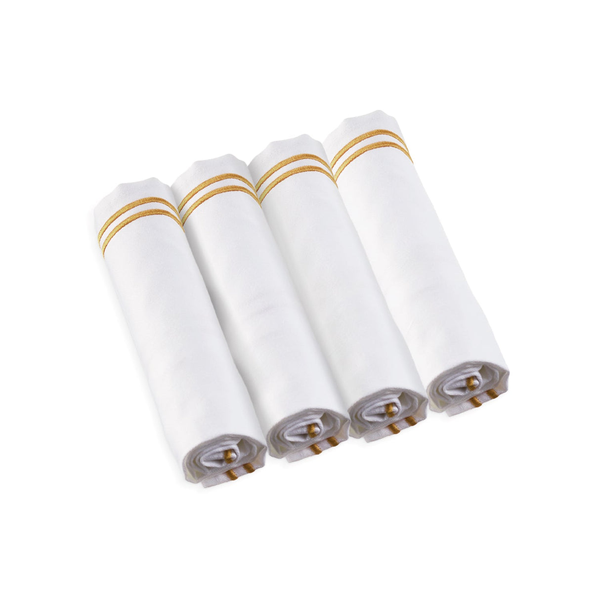 Double Rim Cloth Napkins- Gold- Set of 4 - LEHADAR