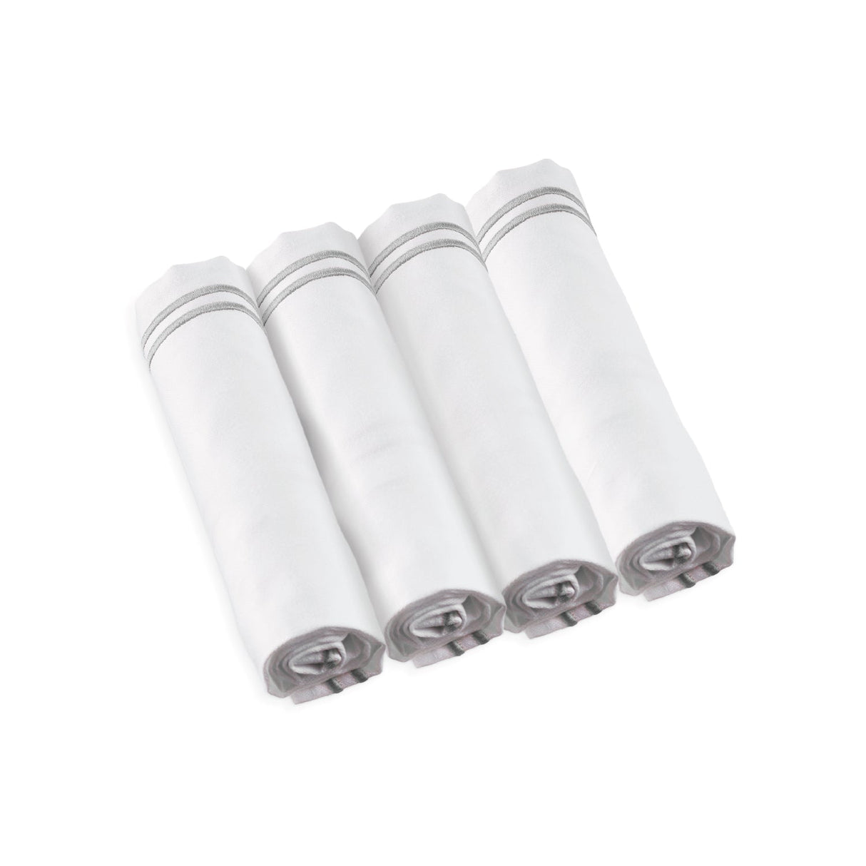 Double Rim Cloth Napkins- Silver- Set of 4 - LEHADAR