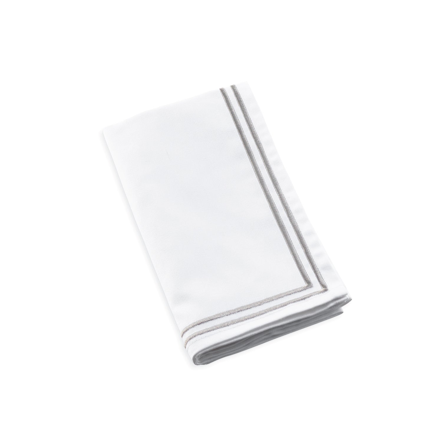 Double Rim Cloth Napkins- Silver- Set of 4 - LEHADAR