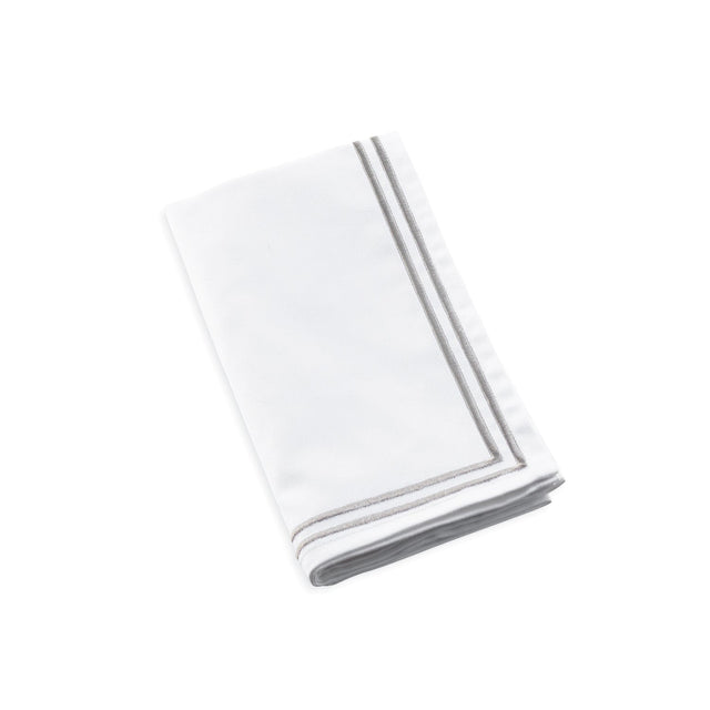 Double Rim Cloth Napkins- Silver- Set of 4 - LEHADAR