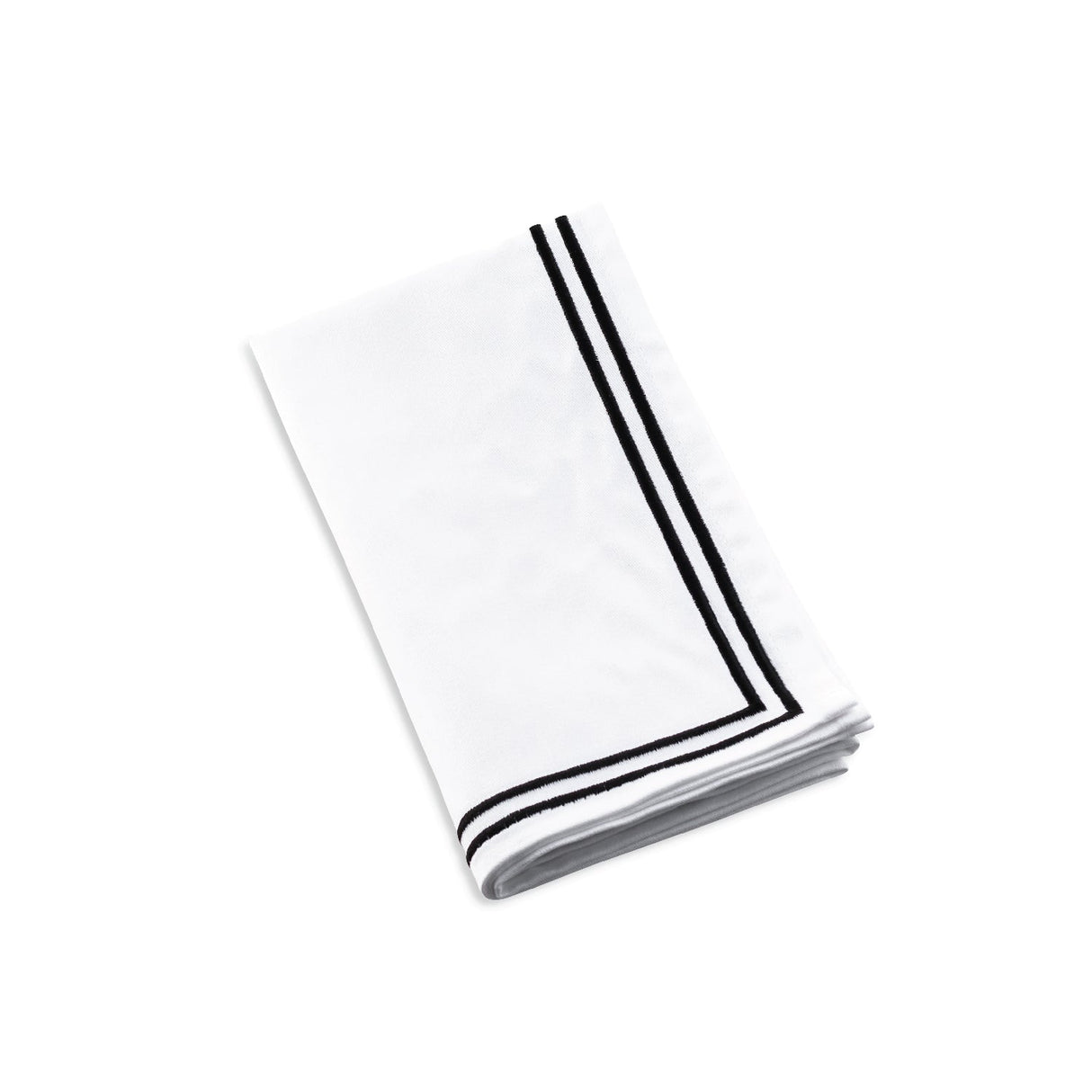 Double Rim Cloth Napkins- Black- Set of 4 - LEHADAR