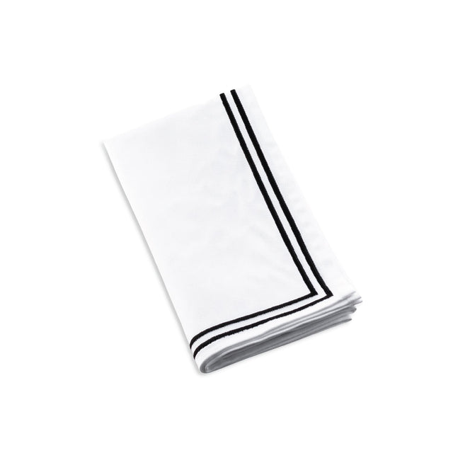 Double Rim Cloth Napkins- Black- Set of 4 - LEHADAR