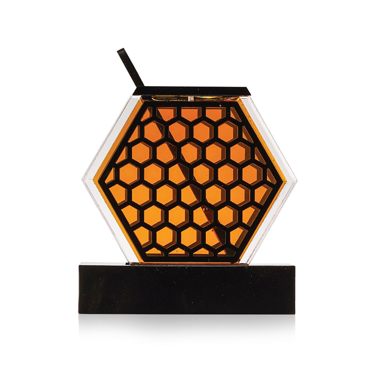 Honeycomb Honey Dish- Black Lucite - LEHADAR