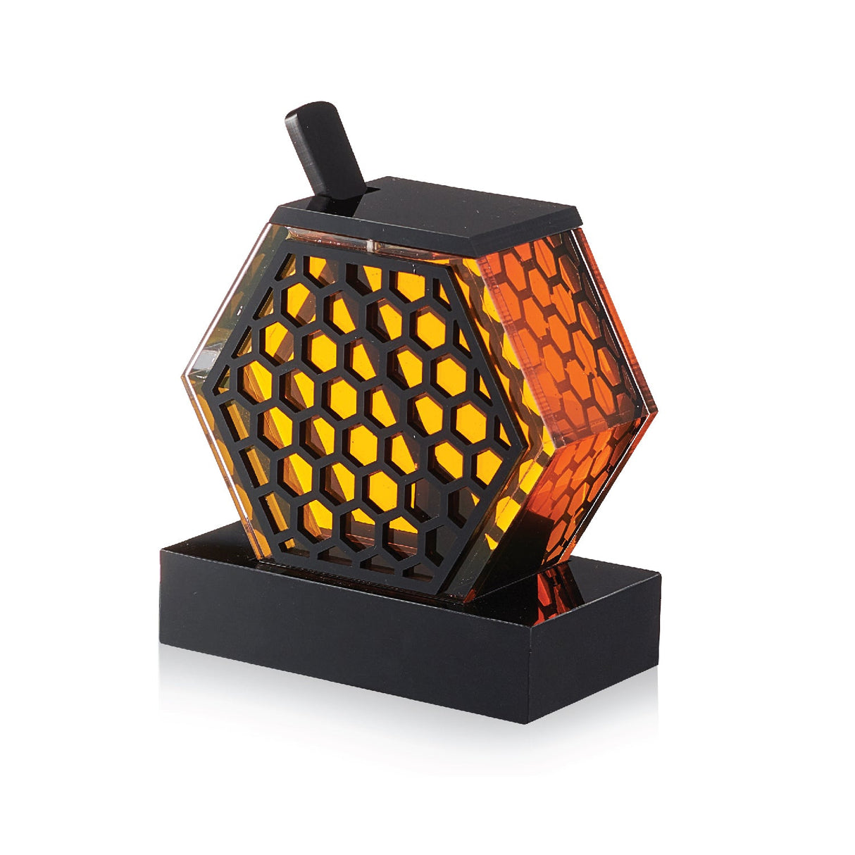Honeycomb Honey Dish- Black Lucite - LEHADAR