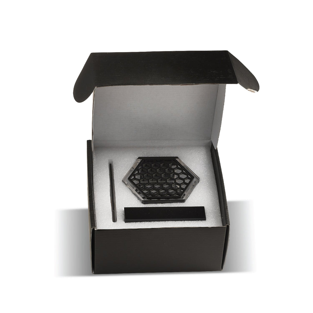 Honeycomb Honey Dish- Black Lucite - LEHADAR