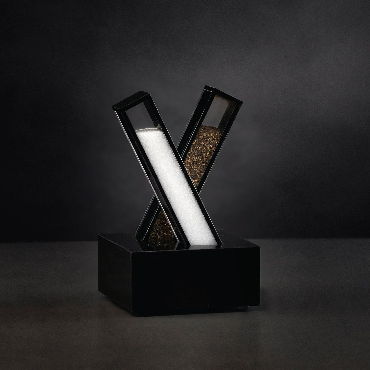 X Salt and Pepper Set- Black Lucite - LEHADAR