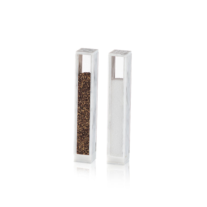 X Salt and Pepper Set Mishloach Manos- White Marble - LEHADAR