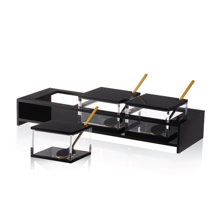 Square Dip Bowl Set Mishloach Manos- Black - LEHADAR