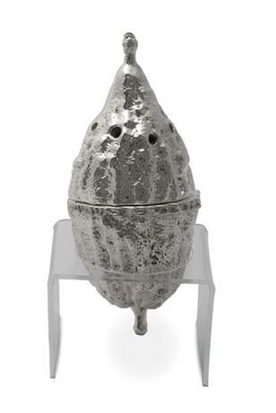 Silver Besomim Holder Esrog Shape 2.5 x 5" - LEHADAR