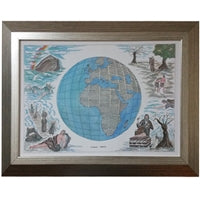 Calligraphy Bereshit #02 on Canvas - Framed - LEHADAR