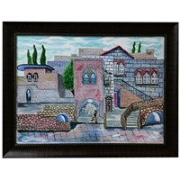 Calligraphy Old city of Tzfas #08 - Framed - LEHADAR
