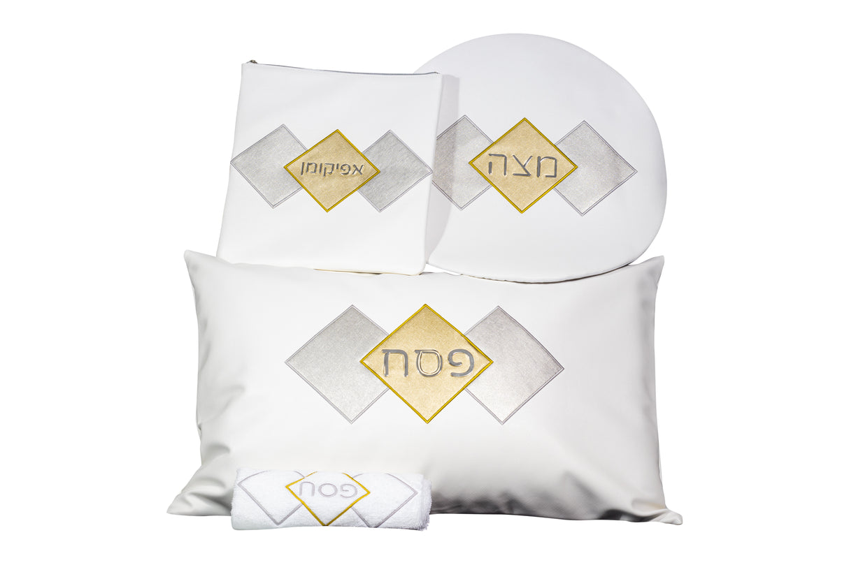 Pesach Seder Set 4 piece Leather Diamond Design - LEHADAR