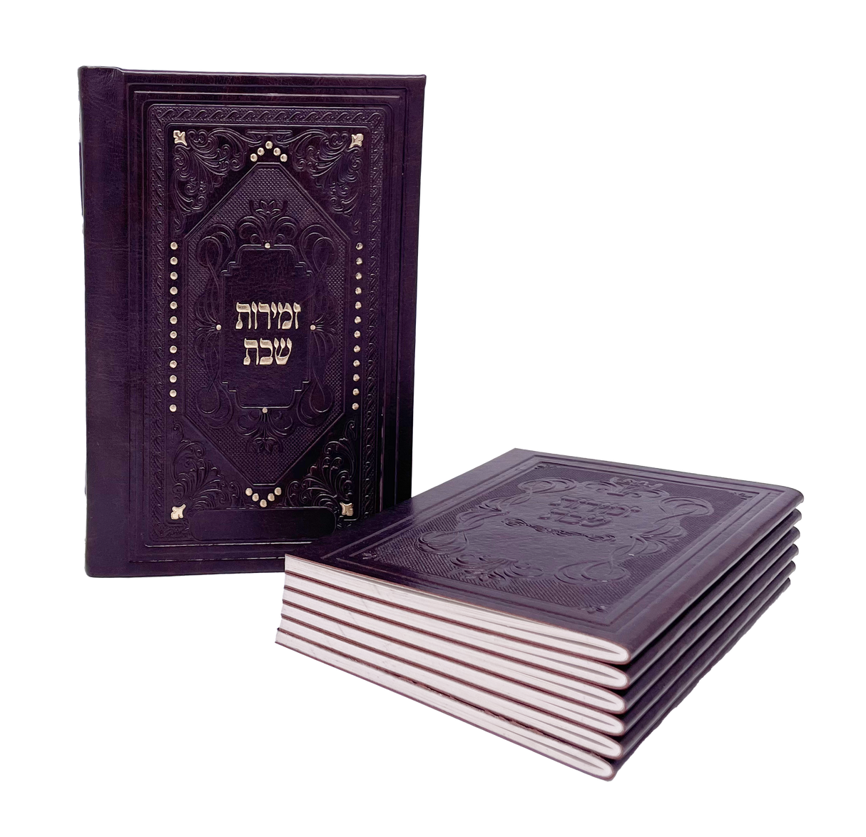 Faux Leather Zemiros Holder- Brown- 6 Bentchers - LEHADAR