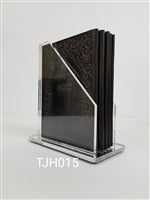 Lucite Zemiros Holder With 6 LEATHER Zemiros - LEHADAR