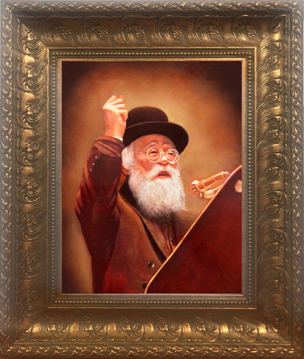 Rav Shach in a shiur Framed Picture-Painting, size: 11*14 - LEHADAR