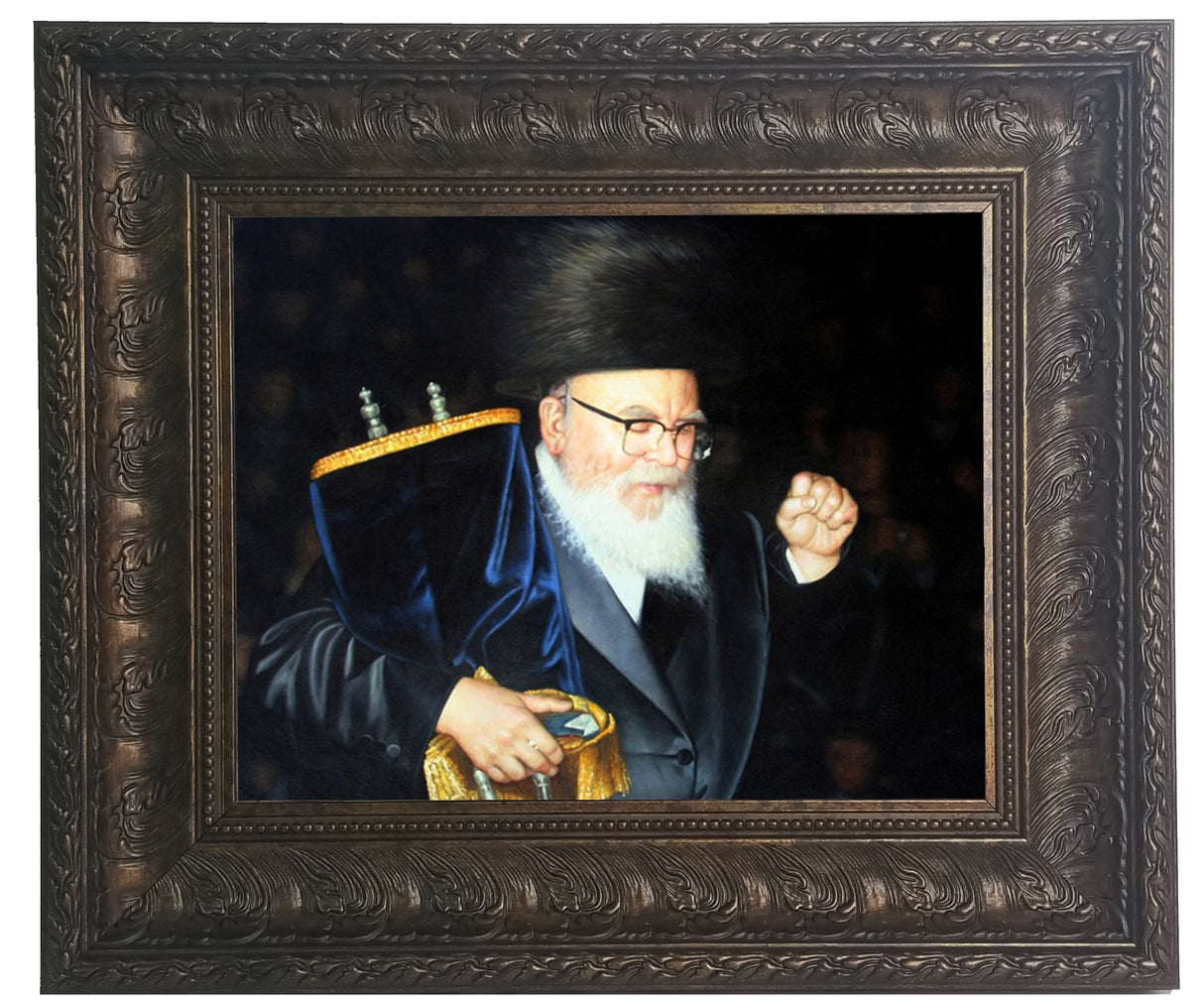 Skver Rebbe - Framed picture painting, size: 11*14 - LEHADAR