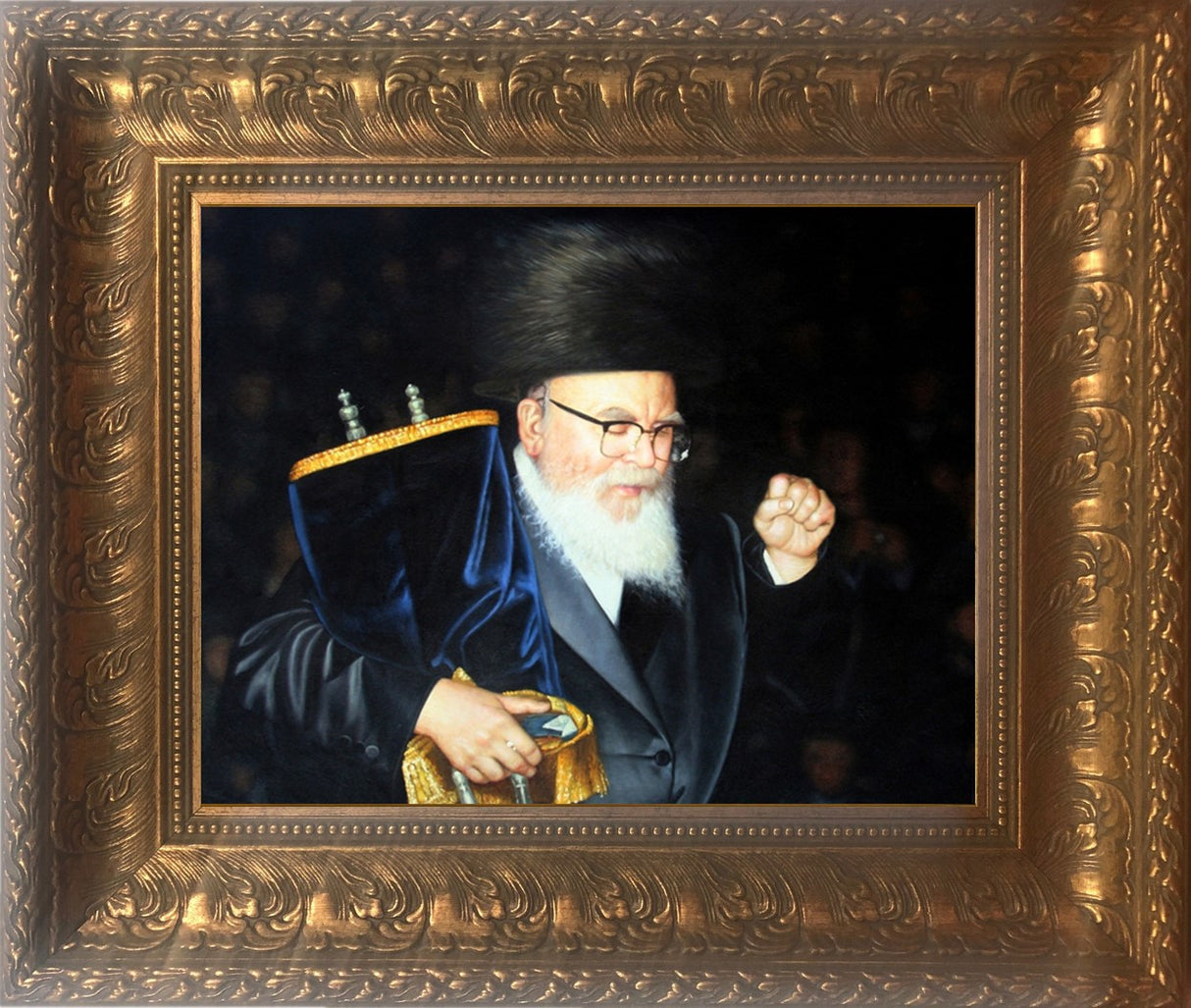 Skver Rebbe - Framed picture painting, size: 11*14 - LEHADAR