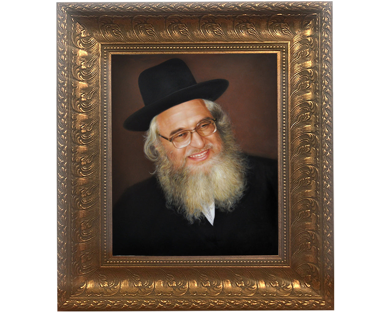 Rabbi Pincus Framed Picture-Painting in Gold Frame Size 11x14" - LEHADAR